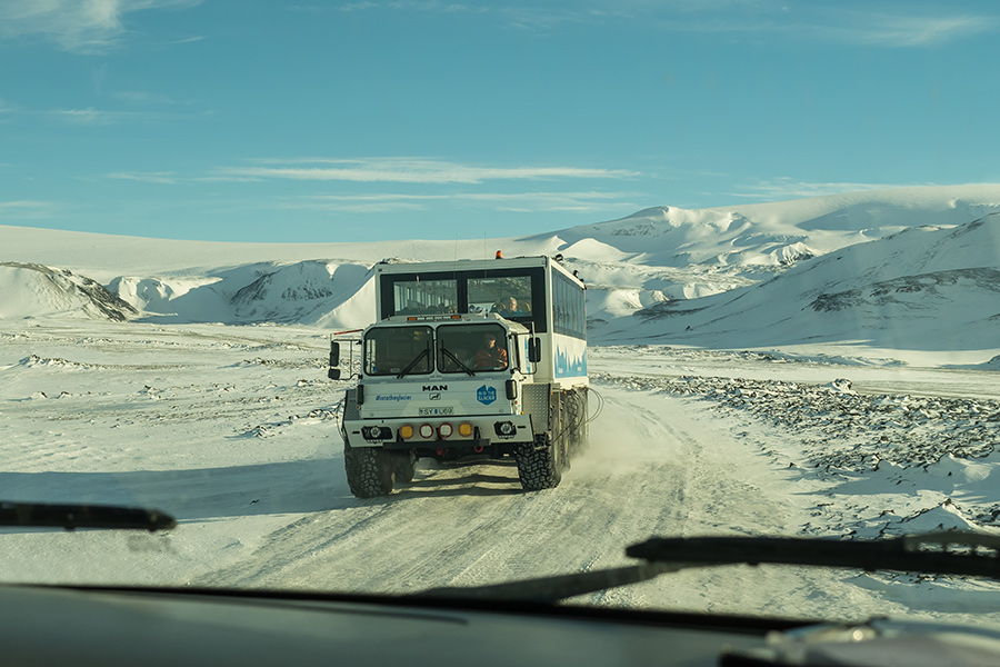 Our ride to the top of the glacier was a modified rocket launcher